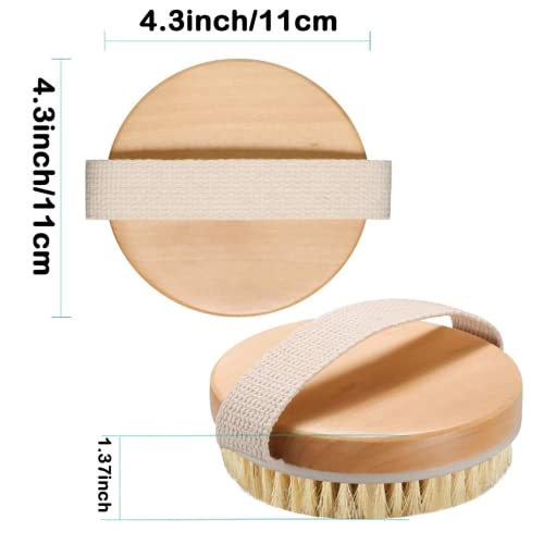 Natural Bristle Dry Body Brush for Exfoliation and Lymphatic Drainage