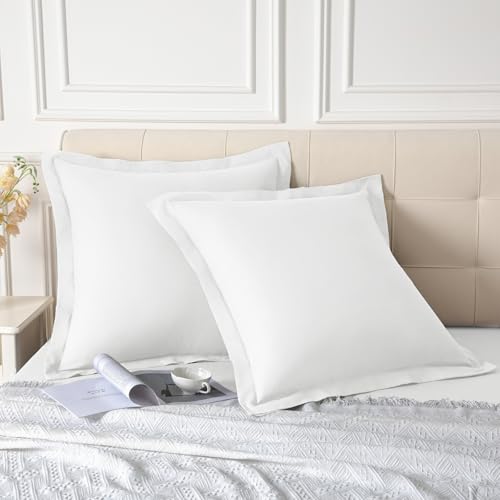 Homiest White Euro Sham Covers, 18x18 Inch Soft Microfiber Set of 2