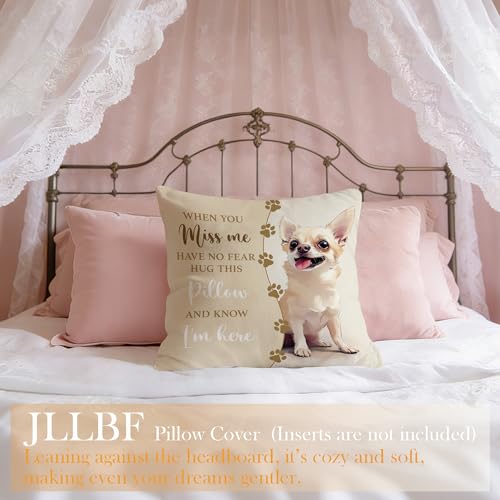 JLLBF Chihuahua Memorial Pillow Cover 18x18 Double-Sided Dog Remembrance Gift