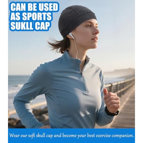 3 Pieces Cotton Skull Caps for Men Women Beanie Chemo Headwear Riding Helmet Liner Running Sleeping Hats