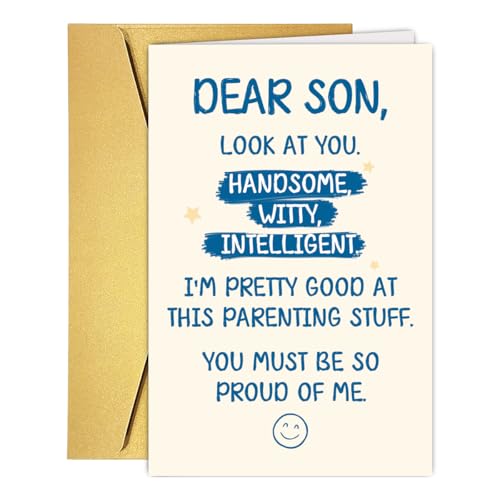 Funny Birthday Card for Son - Humorous Greeting Card from Parents