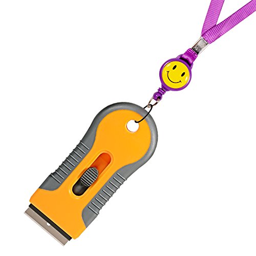 EHDIS Yellow Car Sticker Remover & Glass Cooktop Scraper with 10 Blades