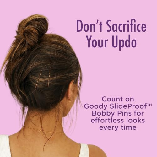 Goody Slideproof Black Bobby Pins 2 Inch - 48 Count Pain-Free Hair Pins