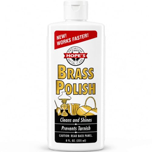 HOPE'S Brass Polish & Cleaner, 8 Fl Oz - Tarnish Remover for Copper, Chrome, Silver