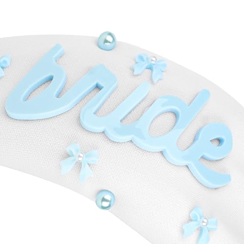 CIEHER Bride Knotted Headband with Blue Accents for Bachelorette Party