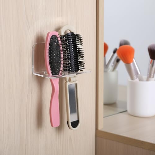 2-Piece Acrylic Hair Tool Organizer Wall-Mounted Holder for Bathroom