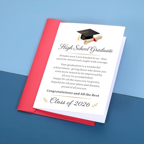 Class of 2026 Graduation Greeting Card with Envelope for High School College Grads