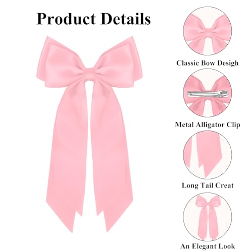 Hotalisona Satin Hair Bows for Women and Girls 4-Piece Clip Set