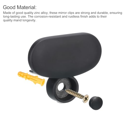 uxcell Mirror Clips, 4Pcs - Zinc Alloy Oval Holder Holders for Wall