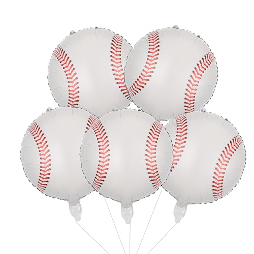 10 Pcs 18 Inch Baseball Foil Balloons for Sports Themed Birthday Party Decor