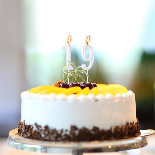 Pearl White Birthday Candles Set - Numeric Cake Decoration (10 pcs)