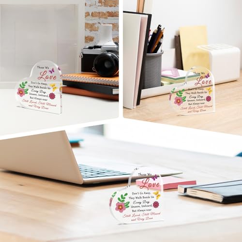 Heart-Shaped Memorial Acrylic Desk Sign for Sympathy Gifts