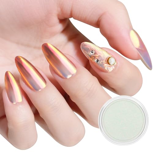 Artdone Red Aurora Chrome Nail Powder - Iridescent Mirror Pigment Glitter
