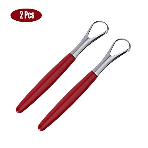 MEOOAWQI Stainless Steel Tongue Scraper 2-Pack - Metal Tongue Cleaner for Bad Breath
