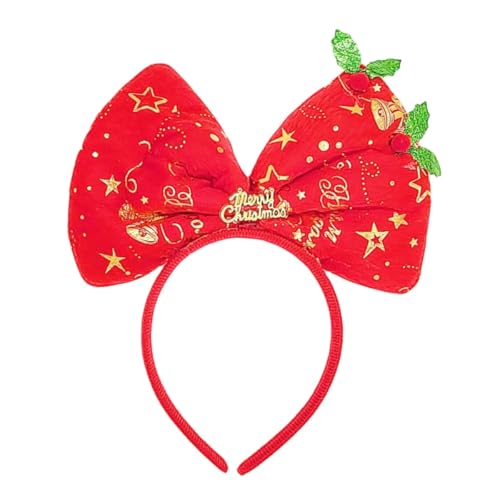 JUTTIRA Christmas Big Red Bow Headband Oversized Holiday Hair Accessory