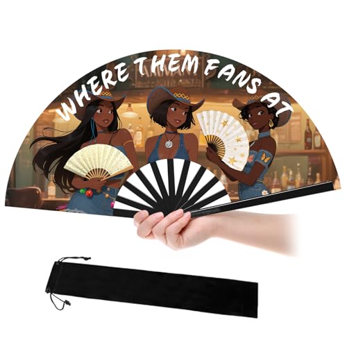 13-Inch Folding Dance Fan for Line Dancing, Festivals & Parties