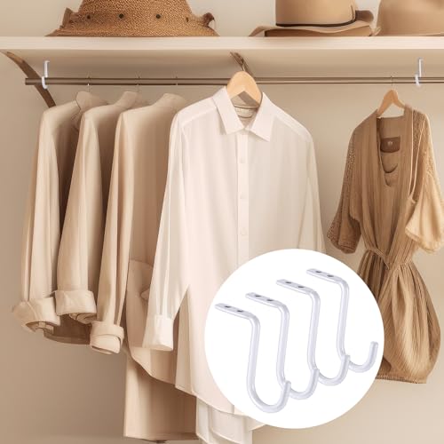Gisafai Heavy Duty Closet Rod Support Brackets - 4 Pack, 1 Inch