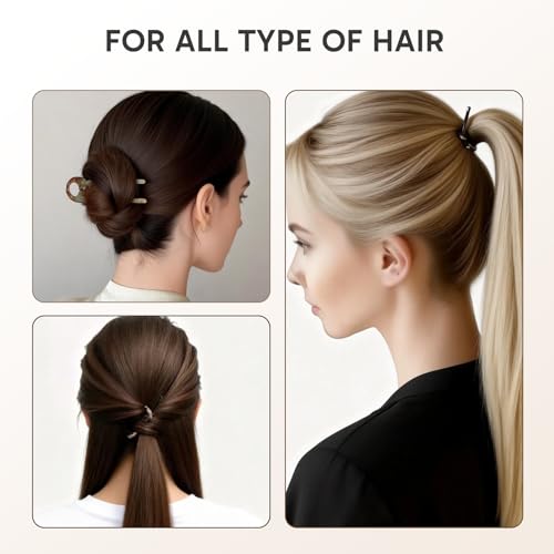 Hubaltuye 6Pcs Curved Hair Pins for Women - Anti-Slip Retro Hair Clips Set