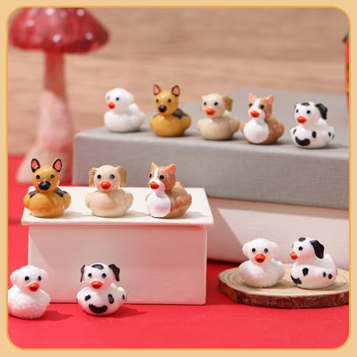 60 Mini Resin Dog Ducks – Cute Figurines for Cake Decoration