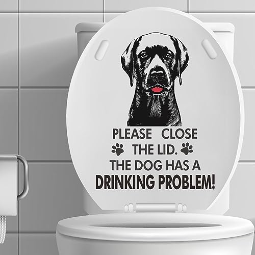 Funny Labrador Retriever Toilet Seat Decal - Waterproof Vinyl Bathroom Humor