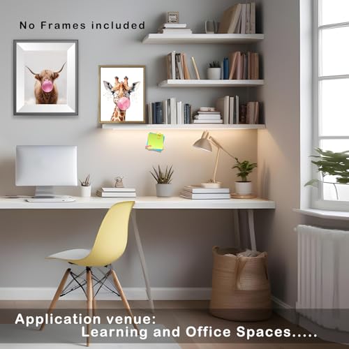 Funny Animal Wall Art Prints Set of 4 Trendy Bubble Gum Pictures 8x10