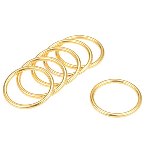 uxcell Zinc Alloy O-Ring Buckles 30mm ID 3mm Thickness Gold 6pcs