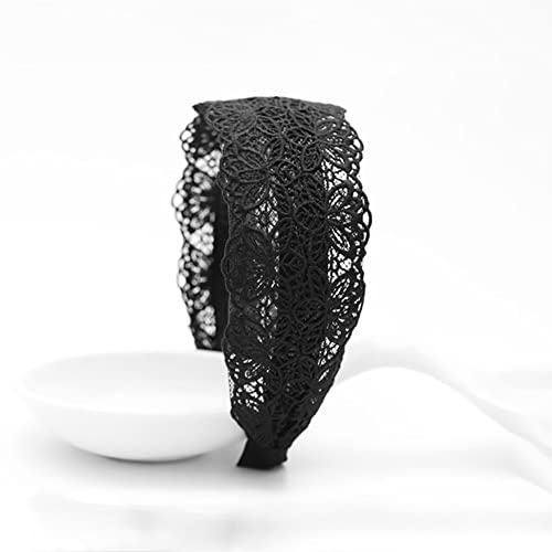ccHuDE Wide Lace Non-Slip Hairband Soft Fabric Headband for Women