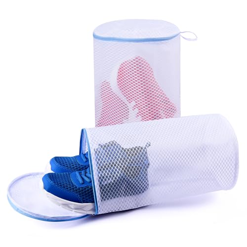 Shoe Washing Bags - 2 Pack Honeycomb Mesh Laundry Bags for Sneakers & Delicates