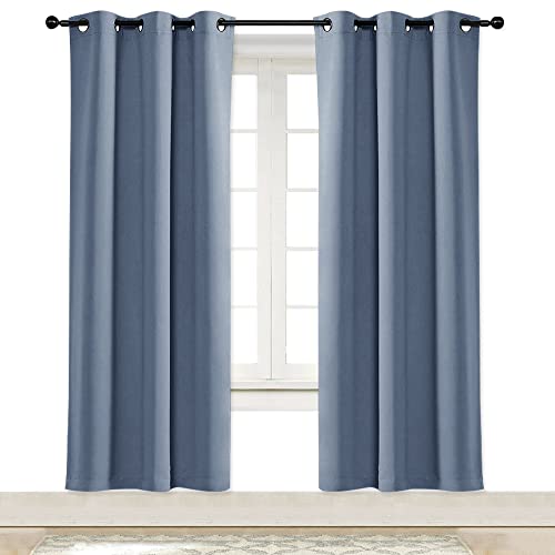 NICETOWN Stone Blue Blackout Curtain Panel - Thermal Insulated, 42x72
