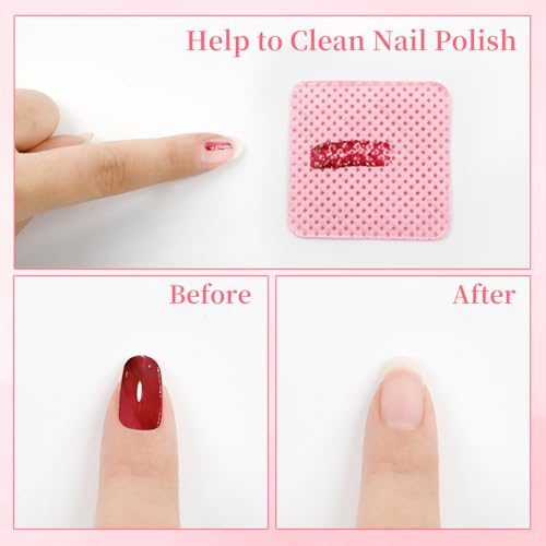 BQAN Lint-Free Nail Wipes & Remover Pads Set with Storage Box (600 PCS)