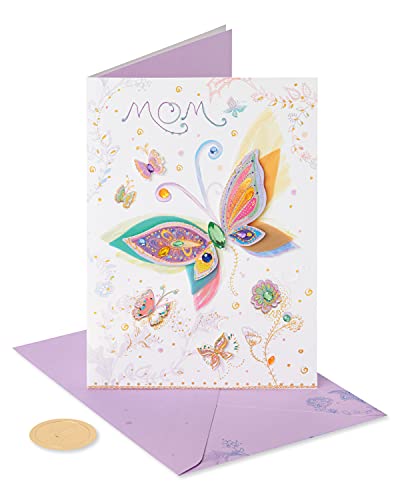 Papyrus Birthday Card for Mom Wishes From The Heart - Elegant Butterfly Design