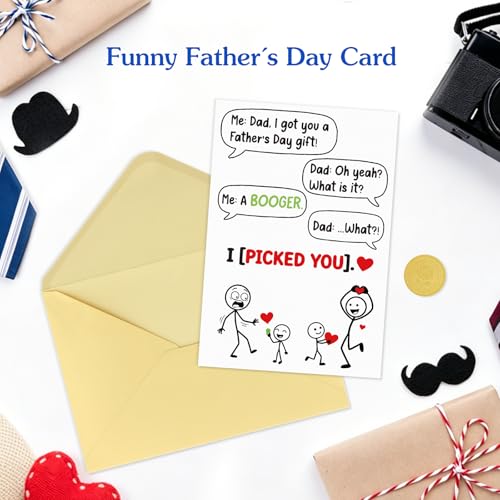 Funny Father's Day Card - I Picked You Booger from Kids