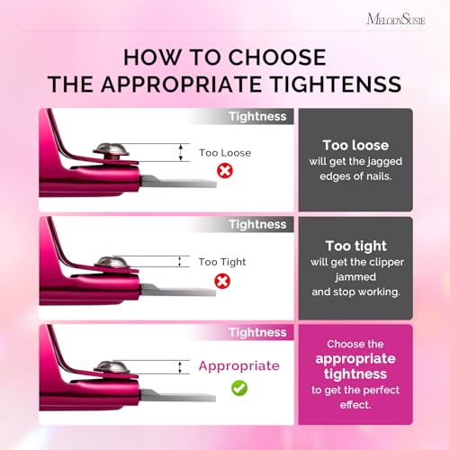 MelodySusie Adjustable Stainless Steel Acrylic Nail Clipper with Replacement Blade