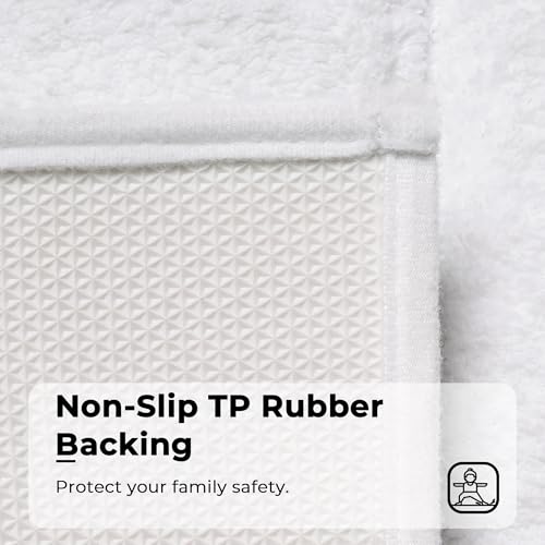 GRANNY SAYS White Bathroom Rug, 24" x 16" Plush Bath Mat