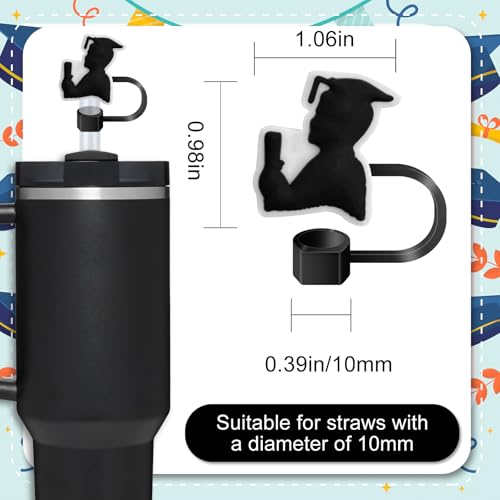 Graduation Straw Caps for Stanley Cup - 6PCS Reusable Silicone Toppers