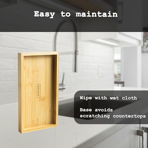 Kaizen Bamboo Utensil Drawer Organizer - Premium Kitchen Storage Tray