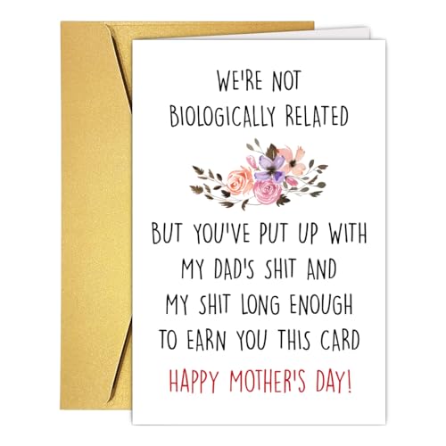 Funny Bonus Mom Mother's Day Card - Humorous Gift for Stepmom