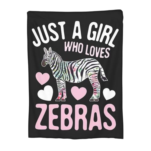 Just A Girl Who Loves Zebras Throw Blanket - Soft Flannel Fleece 50"x40"