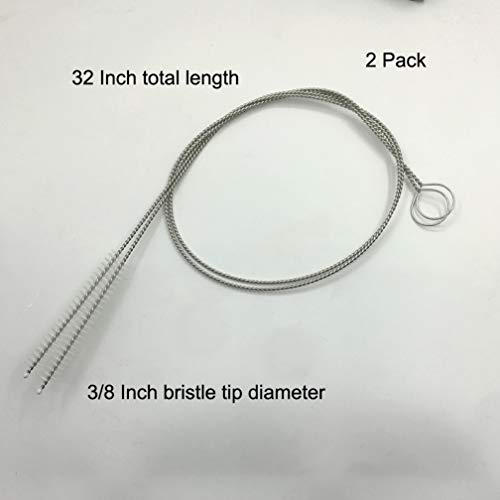 Huouo 32-Inch Flexible Tube Cleaning Brush - 3/8" Nylon Bristle Tool (2 Pcs)