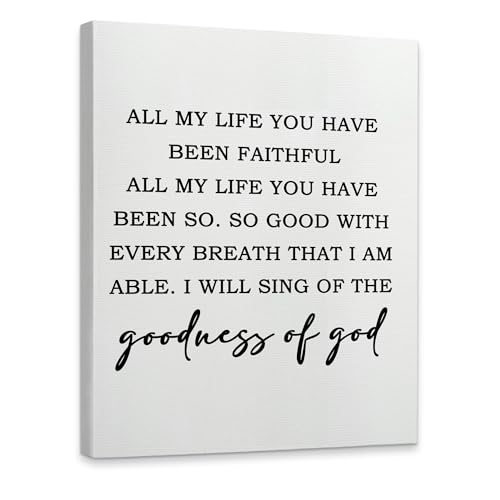 Christian Wall Art Canvas Print - Goodness of God Bible Verse 11x14"