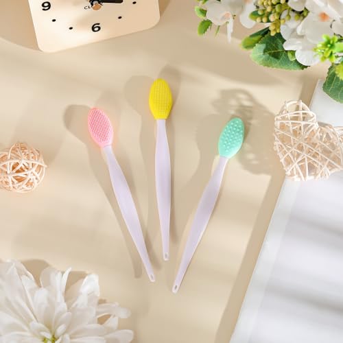 Patelai 30 Pcs Double-Sided Silicone Lip Scrubber & Exfoliator Brushes