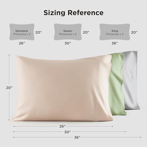 Bedsure Queen Pillow Cases, 100% Rayon Bamboo Set of 2 - Ivory