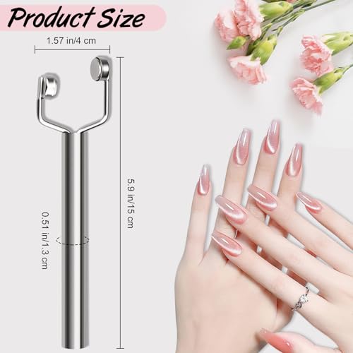 Dexspoeny 3 in 1 Cat Eye Nail Magnet Y-Shaped Wand for Gel Polish