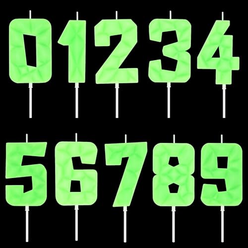 Luminous Green Number 0 Birthday Candle - 3D Cake Topper