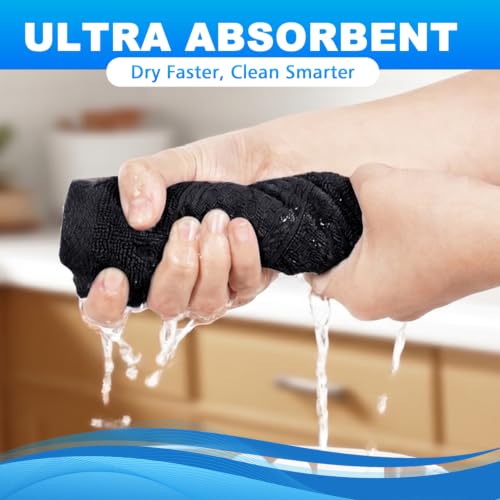 100% Cotton Washcloths, 12x12 Inch Premium Soft Bath Towels - 6 Pack