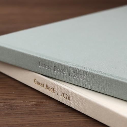 LONLAT Elegant Wedding Guest Book with Linen Cover - 100 Blank Pages for Special Occasions