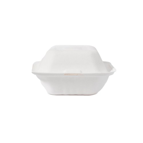 Greenprint 100% Compostable Sugarcane 6x6 Single Compartment Clamshell Take Out Containers - Eco-Friendly, PFSA Free, Disposable To-Go Box for Burgers, Sandwiches, Salads, and Hot/Cold Meals, 500 CT