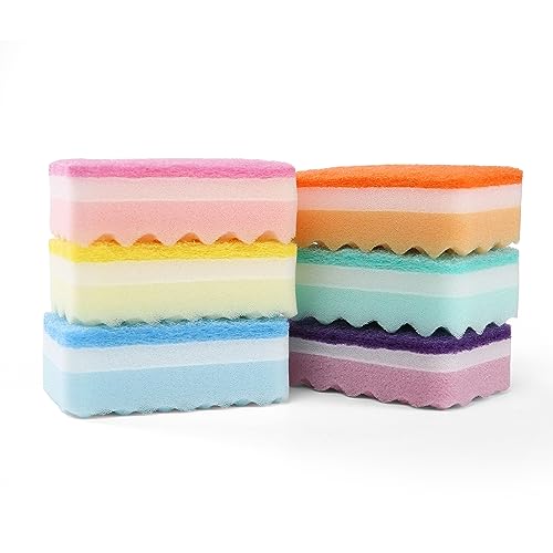 Fabuloso Scratch-Free Kitchen Dish Sponges, Rainbow, 12-Pack (6 Count, 2-Pack)