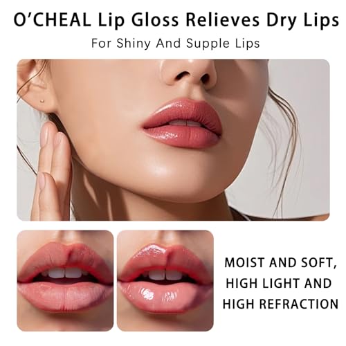 O'CHEAL Hydrating Lip Oil Tinted Plumping Gloss in Pink