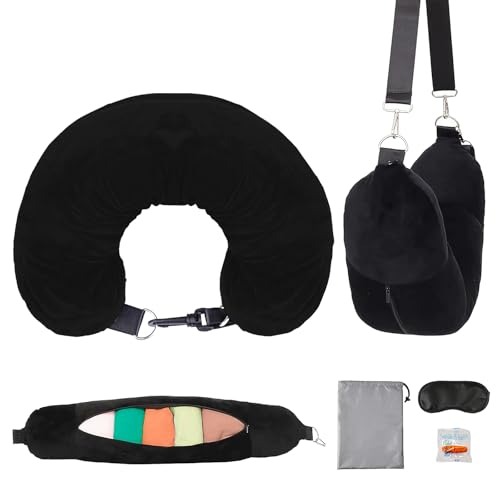 CPCOIN Travel Neck Pillow with Storage Bag & Rest Set - 1